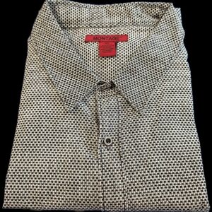 Montage Big & Tall 4XL Short Sleeved Button Down DesiBlack and White Men's Shirt